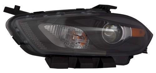 DODGE DART 2014 HEAD LAMP LH HALOGEN BLACK BEZEL HQ