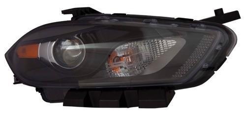 DODGE DART 2014 HEAD LAMP RH HALOGEN BLACK BEZEL HQ