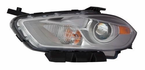 DODGE DART 2015 HEAD LAMP LH HALOGEN CHROME BEZEL HQ