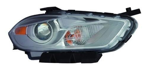 DODGE DART 2014 HEAD LAMP RH HALOGEN CHROME BEZEL HQ