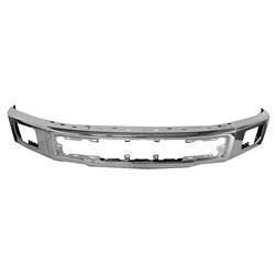 FORD F150 2017 BUMPER FACE BAR FRONT CHROME W/FOG LAMP HOLES W/O END CAPS