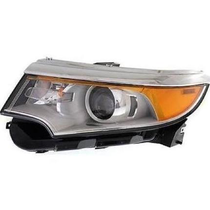 FORD EDGE 2012 HEAD LAMP LH HALOGEN W/O SPORT W/O LOGO CHROME BEZEL HQ