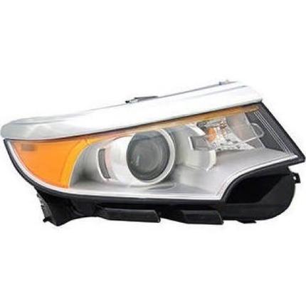 FORD EDGE 2012 HEAD LAMP RH HALOGEN W/O SPORT W/O LOGO CHROME BEZEL HQ