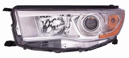 TOYOTA HIGHLANDER HYBRID 2016 HEAD LAMP LH W/BRIGHT CHROME BEZEL HQ