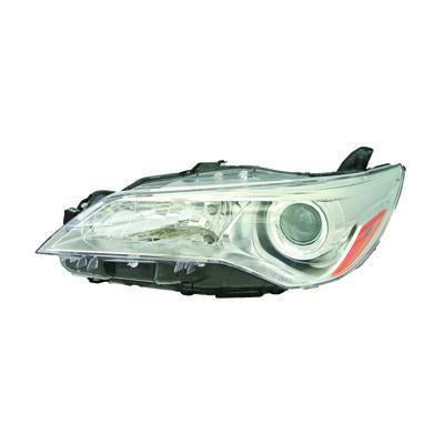 TOYOTA CAMRY HYBRID 2017 HEAD LAMP LH HALOGEN LE/XLE CHROME BEZEL W/O LED TO2502222U