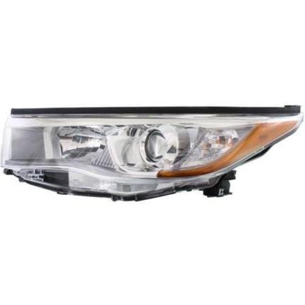 TOYOTA HIGHLANDER 2015 HEAD LAMP LH W/SMOKED CHROME BEZEL HQ