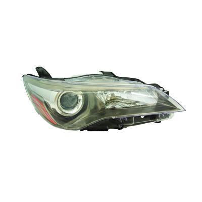 TOYOTA CAMRY 2016 HEAD LAMP RH HALOGEN SE/XSE BLACK BEZEL 4CYL HQ TO2503224