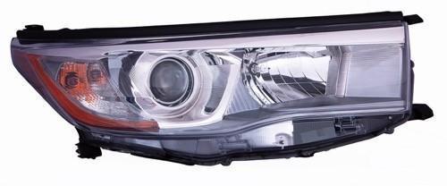 TOYOTA HIGHLANDER 2015 HEAD LAMP RH W/SMOKED CHROME BEZEL HQ