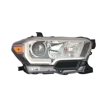 TOYOTA TACOMA PICKUP 2WD 2016 HEAD LAMP RH HALOGEN BLACK/CHROME BEZEL W/O LED