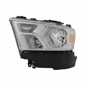 RAM PICKUP-RAM-1500 2020 HEAD LAMP LH HALOGEN W/CHROME TRIM