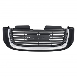 GMC ENVOY 2003 GRILLE W/O HEAD LAMP WASHER HOLE BLACK/CHROME SLE GM1200465