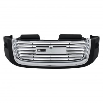 GMC ENVOY 2002 GRILLE CHROME/BLACK W/BLACK FRAME W/H/L WASHER HOLE GM1200605