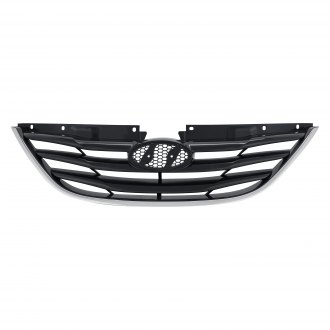 HYUNDAI SONATA 2011 GRILLE MATTE BLACK W/CHROME MLDG EXCLUDE HYB HY1200162