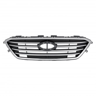 HYUNDAI SONATA 2016 GRILLE W/CHROME FRAME 4 BARS PTD SILVER GRAY W/O SPORT PKG/AUTO CRUISE HY1200174