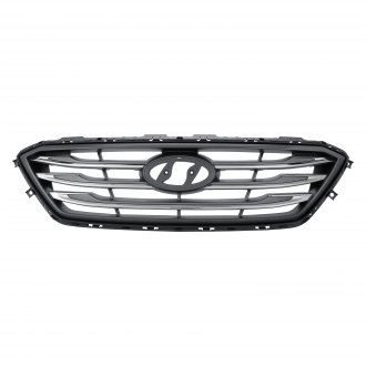 HYUNDAI SONATA 2017 GRILLE W/CHROME/BLACK MOLDING 3 BARS W/O AUTO CRUISE PTD SILVER GRAY SPORT HY1200182