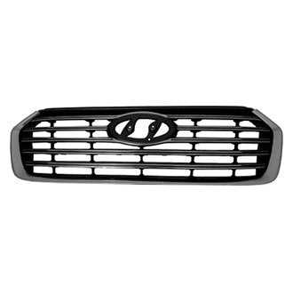 HYUNDAI SANTA_FE_(6-7_SEATER) 2017 GRILLE BLACK W/SATIN CHROME BARS/FRAME USE W/O CAMERAReturn Restricted - Final Sale - No Warranty Coverage HY1200199